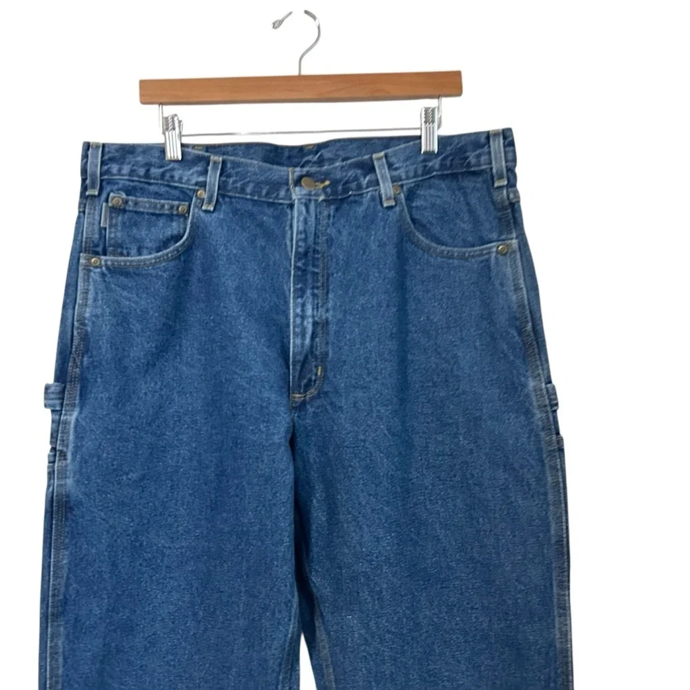 Carhartt Mens Relaxed Fit Carpenter Jeans Sz 38x34 Blue Utility Workwear NWT